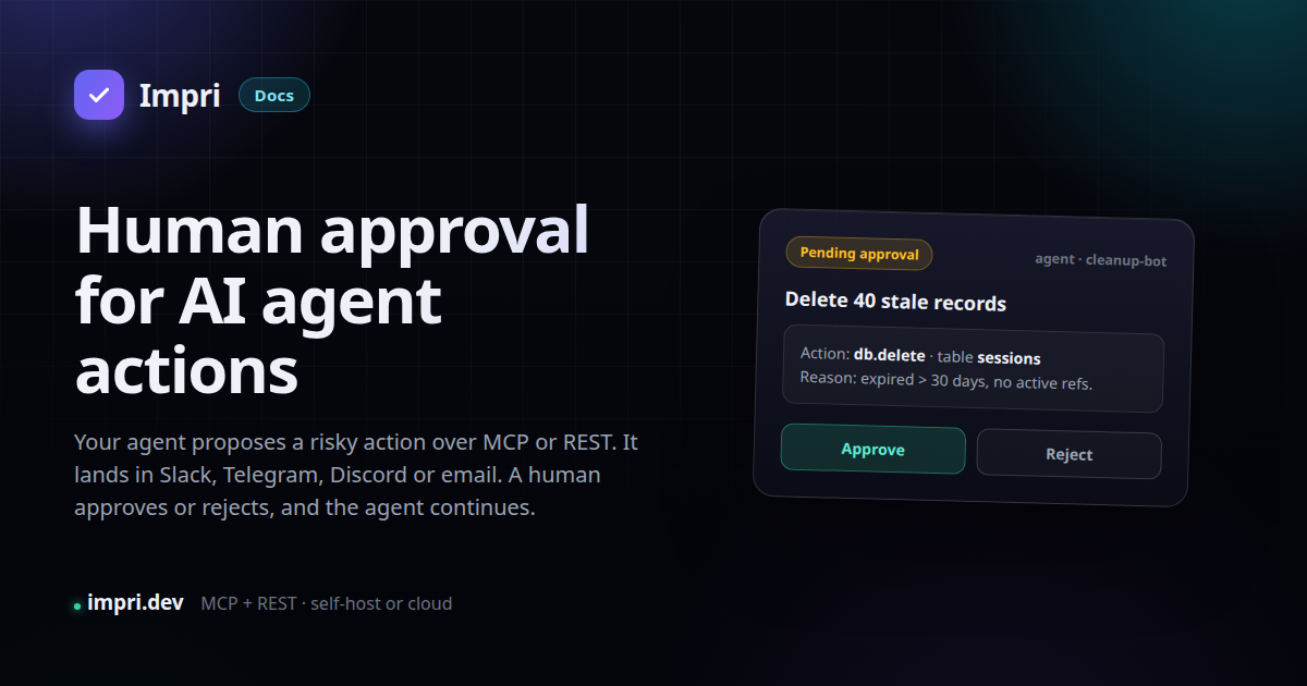 Approve Slack Messages From an AI Agent — Impri Docs